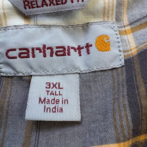 Carhartt Fort Plaid Work Shirt Relaxed Fit Men's 3XL Tall - Picture 5 of 8